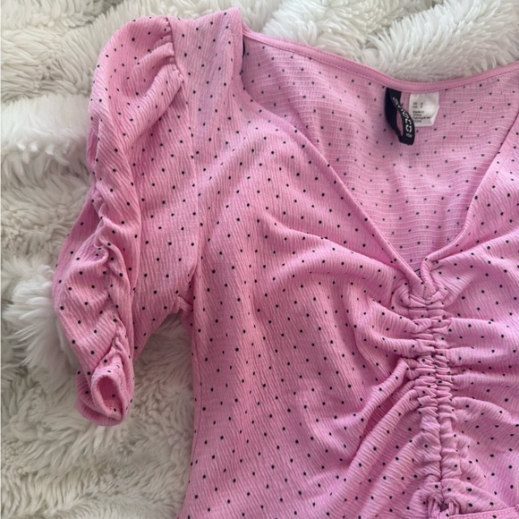 Divided pink polka dot dress - Picture 2 of 4